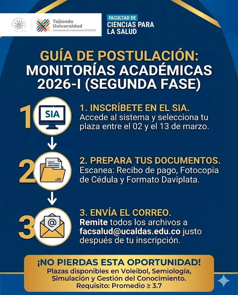 Convocatoria en segunda fase a monitorias académicas