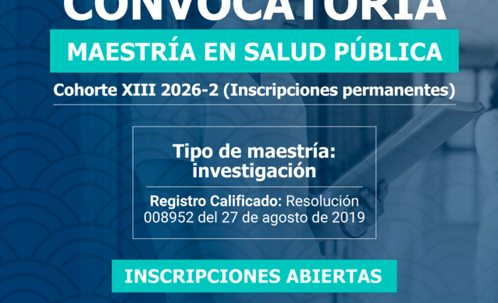 Maestría en Salud Pública Inscripciones 2026